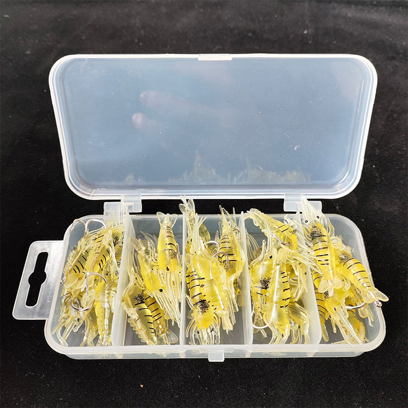 Bionisches Garnelen-Weichköder-Set zum Angeln