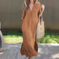 🔥Elegantes Kleid mit V-Ausschnitt und Schlitz