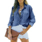 👗✨ Chambray Shacket – Boyfriend-Fit & langer Denim-Stil – Perfekt für lässige Looks oder als Übergangsjacke – bequem & vielseitig 🌿💙🧥