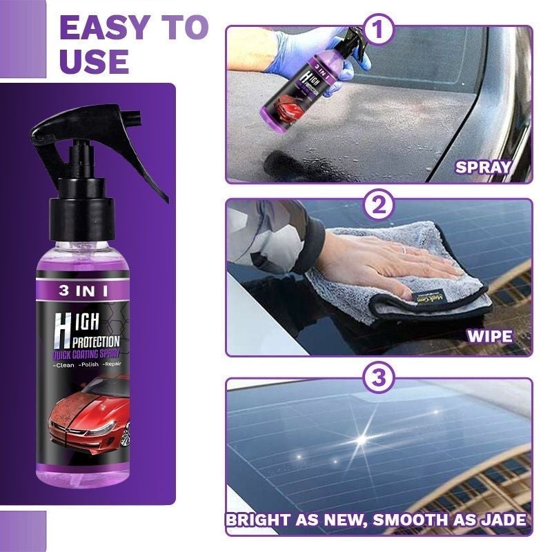 💥Riesiges 2025 Zeitlich begrenztes Angebot💥3-IN-1 Hoher Schutz Schnelles Auto-Beschichtung Spray