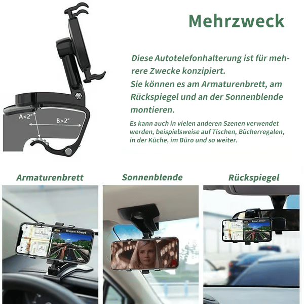 🏆2026 Neuankömmling 50% RABATT - 360-Grad-drehbare Handyhalterung fürs Armaturenbrett im Auto
