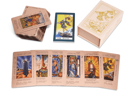 🔮✨ Witchy Cauldron Tarotkarten-Set – Roségold, Inklusive Begleitbuch & Wasserdichte Folien 🎴📖