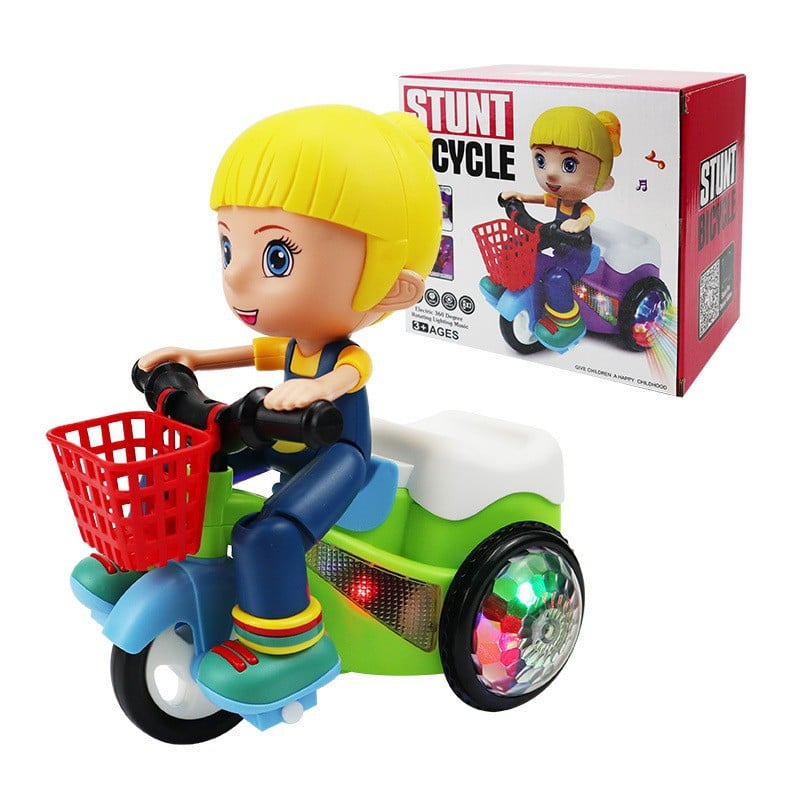 🛴 50 % RABATT!✨ Sorgt für tollen Spielspaß – Elektrisches Stunt‑Dreirad, Lichteffekt, strapazierfähig