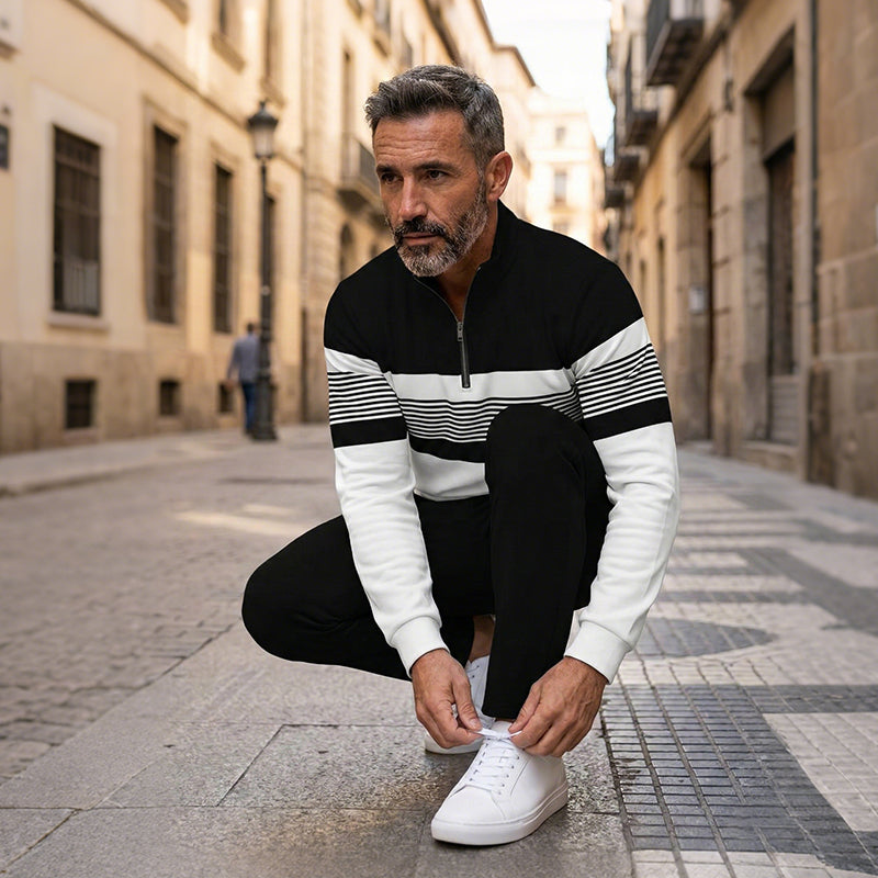 Herren-Set: Pullover mit grafischem Druck und Hose