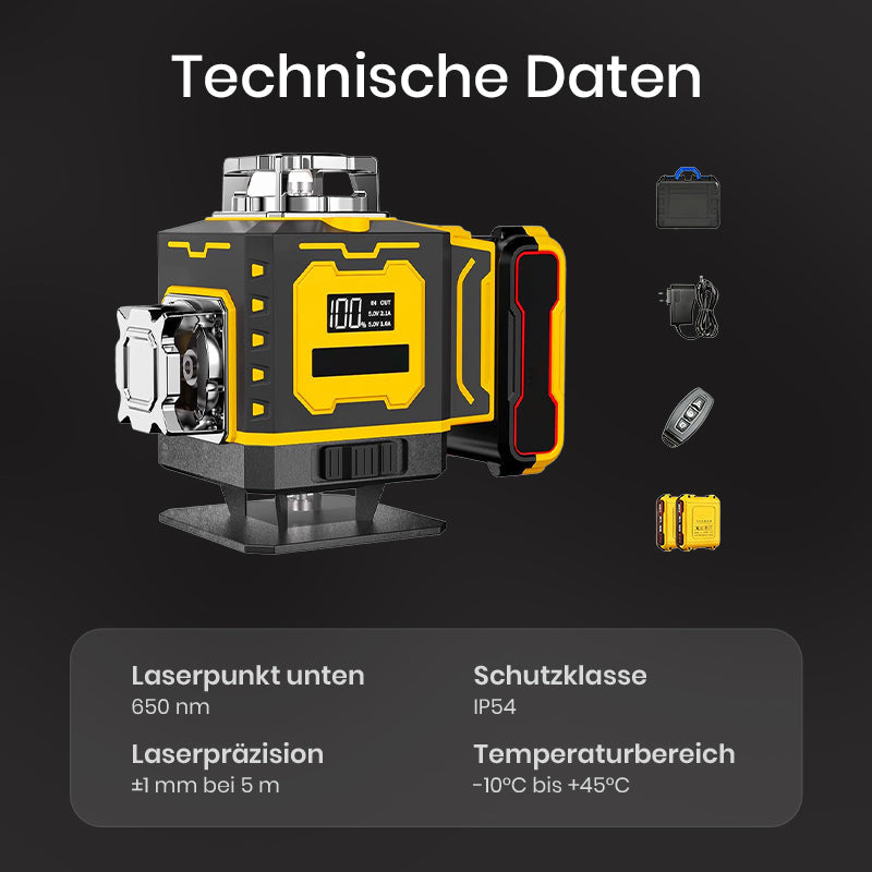 📏 Multifunktions-Laserwasserwaage – Selbstnivellierend, Horizontale & Vertikale Linien & Ideal für Heimwerker 🔧