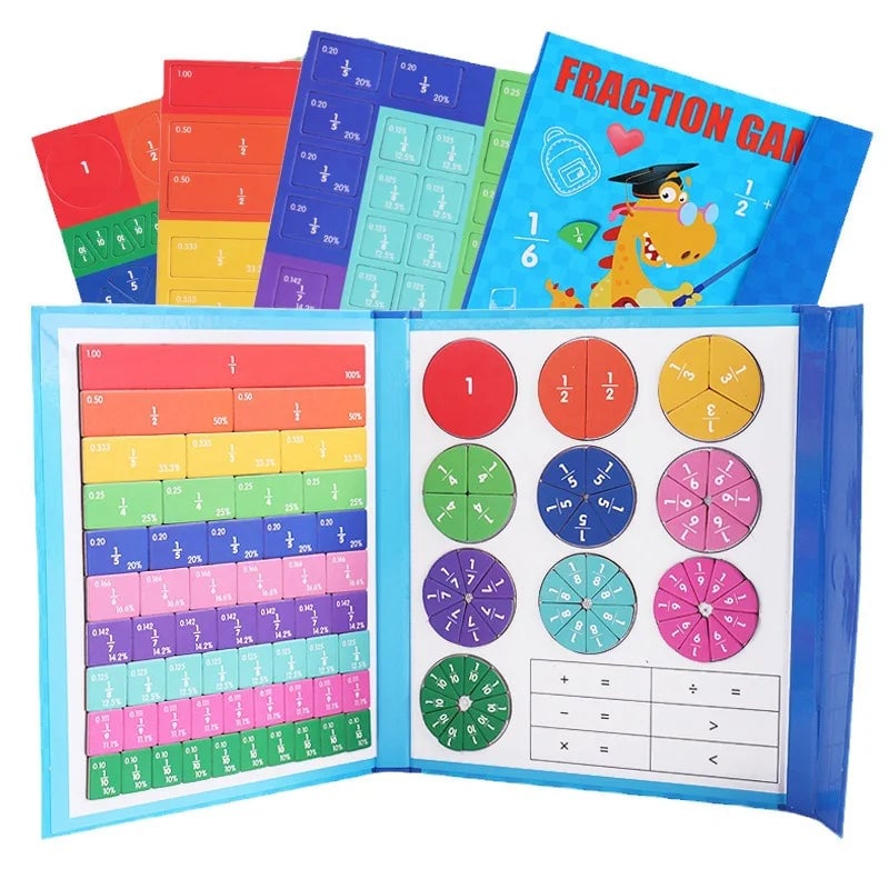 🧩 🎨 Magnetisches Bruchpuzzle für Kinder – Fördert Feinmotorik, Buntes Design & Sicheres Spielen ✨