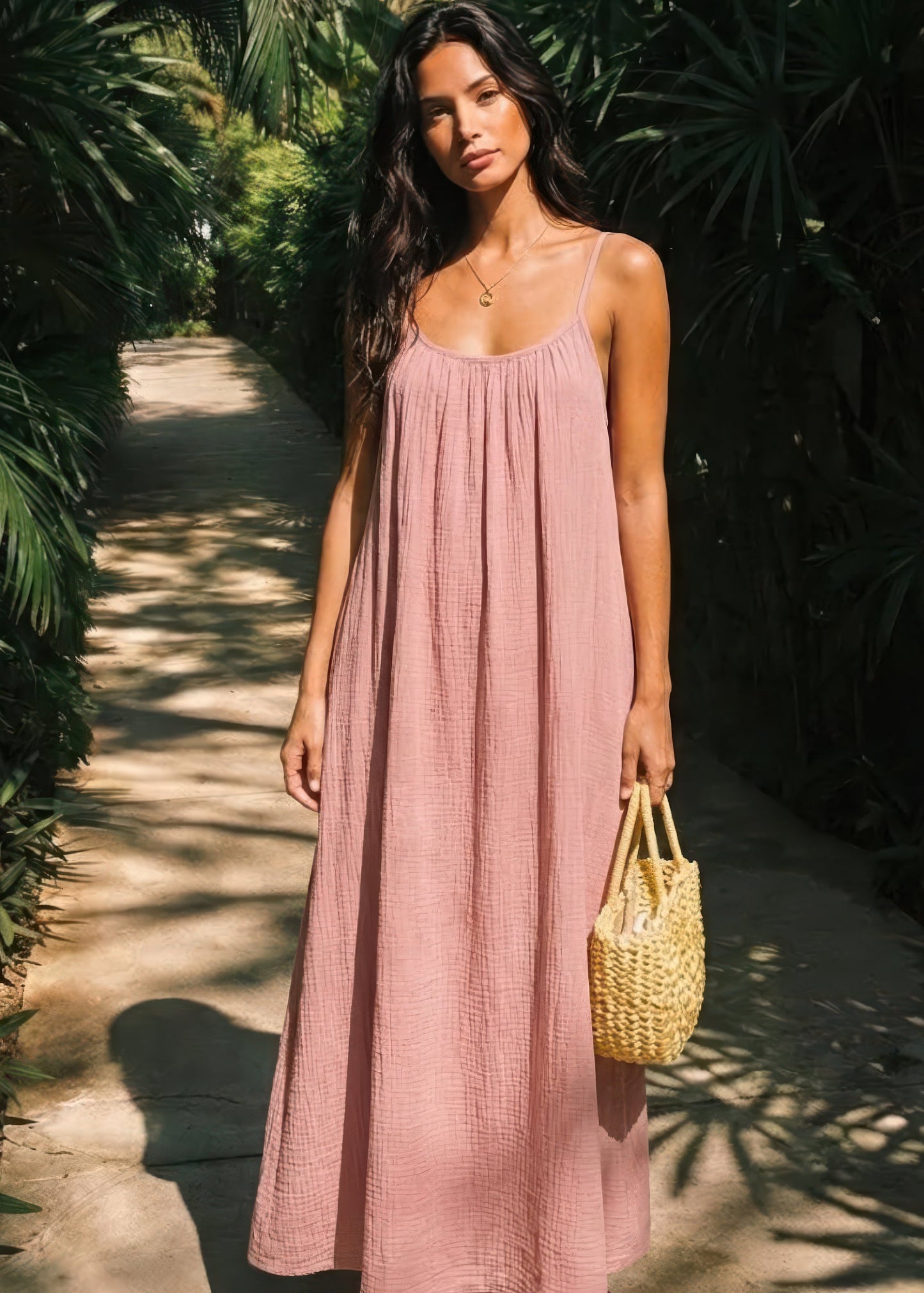 👗 58% RABATT! 💃 Einfarbiges Rückenfreies Cami-Kleid für Damen – Leicht, Luftiger Schnitt & Perfekt Für Den Sommer ☀️