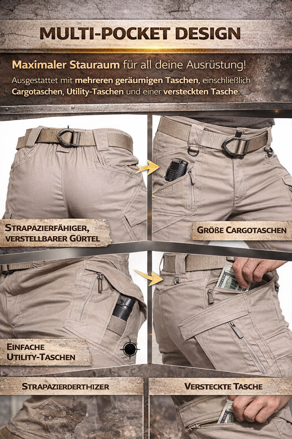 🔥50% Rabatt Herren wasserdichte Arbeitshose mit mehreren Taschen