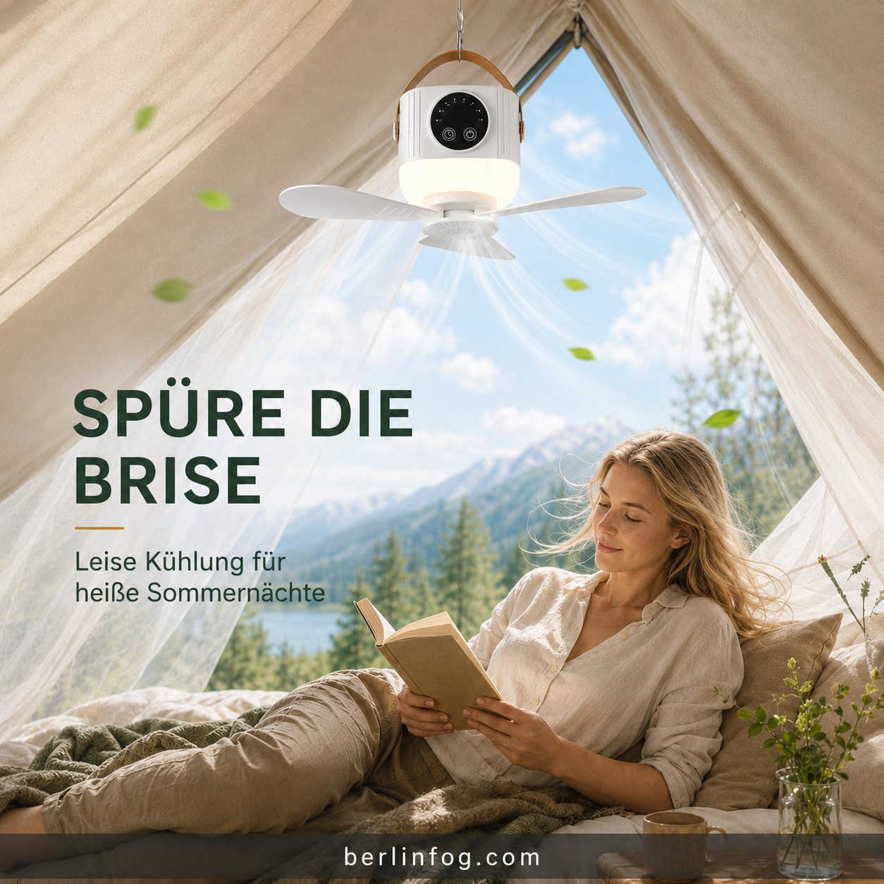 🌬️💡 50% RABATT! Auf wiederaufladbaren Deckenventilator mit LED – Kabellos, leise & dimmbar – Perfekt für Schlafzimmer, Balkon, Camping & Stromlose Räume ✨