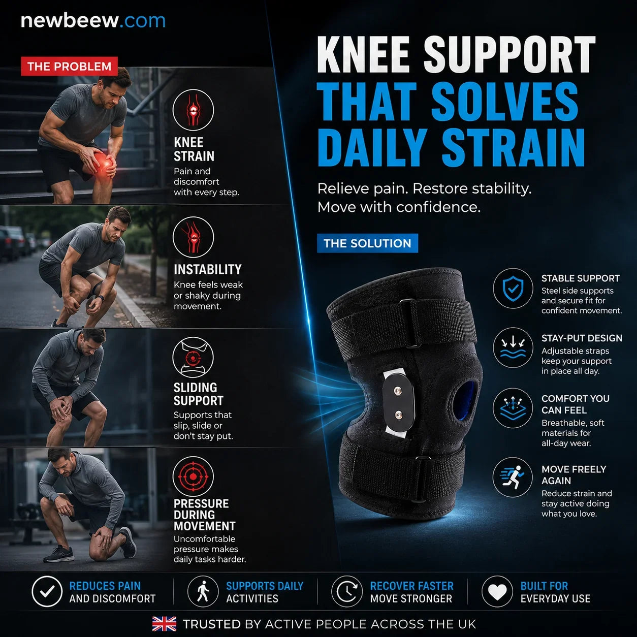 🦵  Atmungsaktive, verstellbare Kniebandage – Leichte Gelenkunterstützung für Sport oder Alltag, optimaler Komfort 🏃‍♂️📦