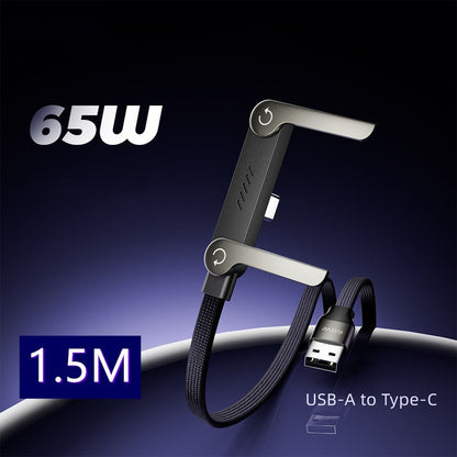 💎 2-in-1 Geflochtenes Schnellladekabel mit Integrierter Handyhalterung – 240W Ultra-Fast, T-förmig & Kabelsalat-frei 🔋📱