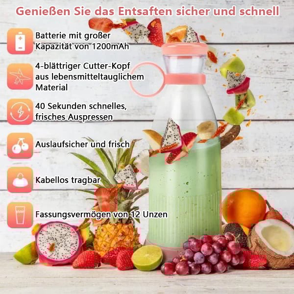 🔈🍹Bestseller Tragbarer Entsafter | Frischer Saft überall und jederzeit