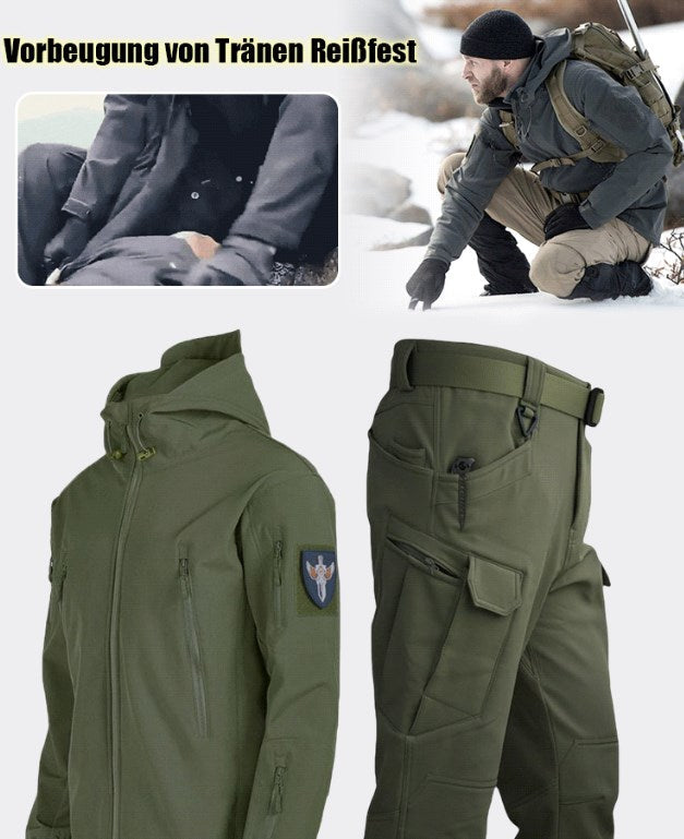 🛡️ 🧥 Taktisches Softshell-Jacken- & Hosen-Set – Wasserdicht, Winddicht & Isoliert für Extremeinsätze im Winter ⛰️