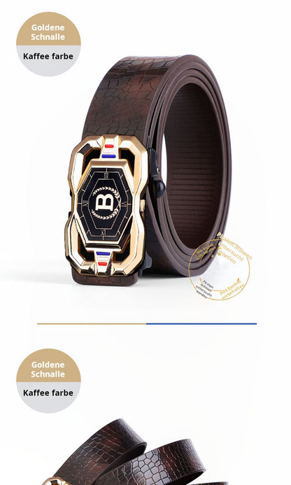 🐊 50% RABATT! 🎉 Herren-Ledergürtel mit Krokodilprägung – Automatische Schnalle, Echtleder & Vielseitig 👔📦