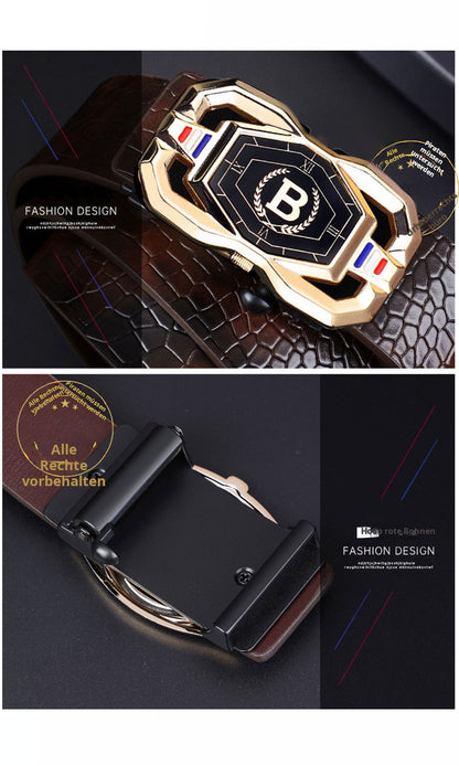 🐊 50% RABATT! 🎉 Herren-Ledergürtel mit Krokodilprägung – Automatische Schnalle, Echtleder & Vielseitig 👔📦