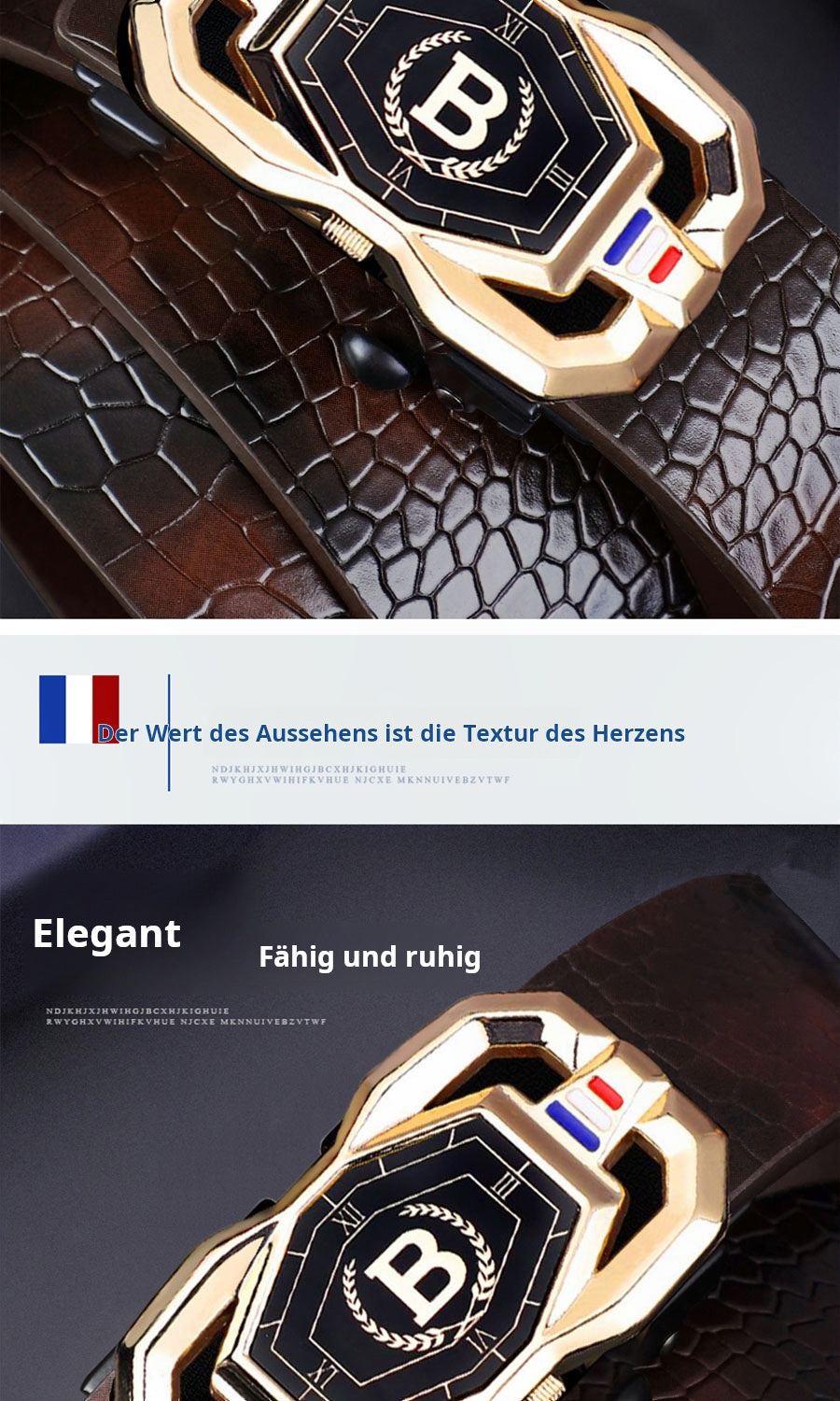 🐊 50% RABATT! 🎉 Herren-Ledergürtel mit Krokodilprägung – Automatische Schnalle, Echtleder & Vielseitig 👔📦