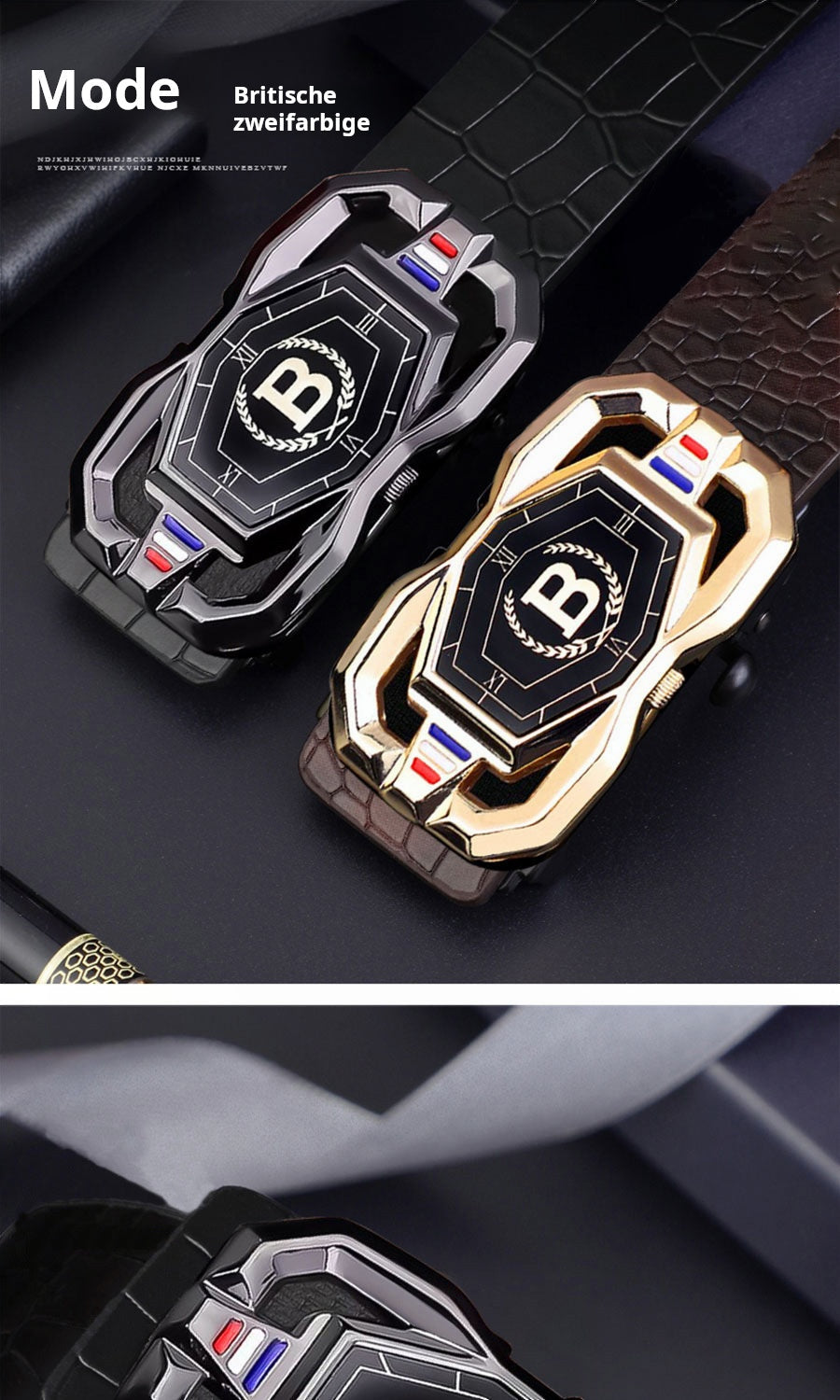 🐊 50% RABATT! 🎉 Herren-Ledergürtel mit Krokodilprägung – Automatische Schnalle, Echtleder & Vielseitig 👔📦