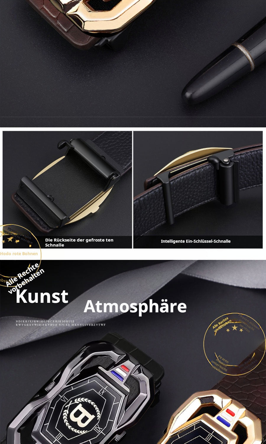 🐊 50% RABATT! 🎉 Herren-Ledergürtel mit Krokodilprägung – Automatische Schnalle, Echtleder & Vielseitig 👔📦