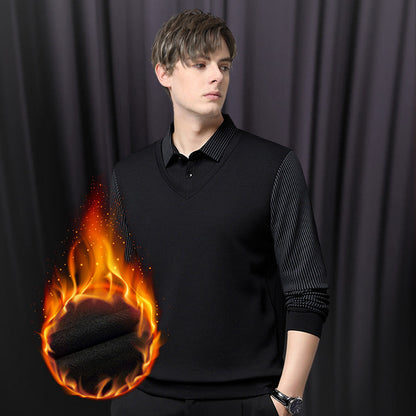 🔥Gestreiftes Revers Fake Zweiteiliges Hemd