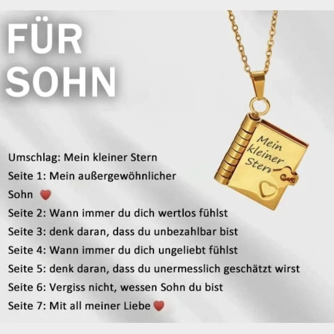 💖📖 50% RABATT! Herz-Buch-Halskette Aufklappbar – Besonderes Geschenk für Familie & Liebste ✨