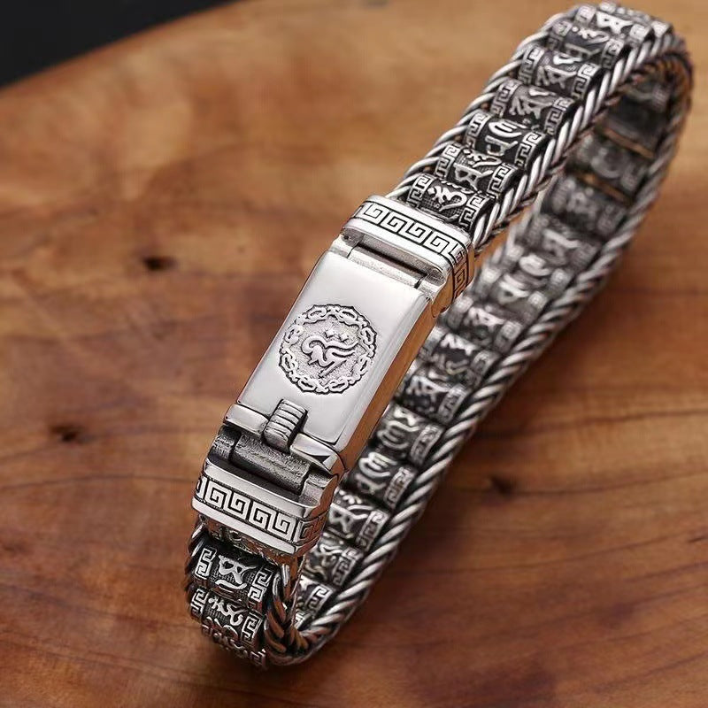 ✨ Tibetisches Gebetsmühlen-Armband – 925er Sterlingsilber, Glücksbringer & Valentinstagsgeschenk