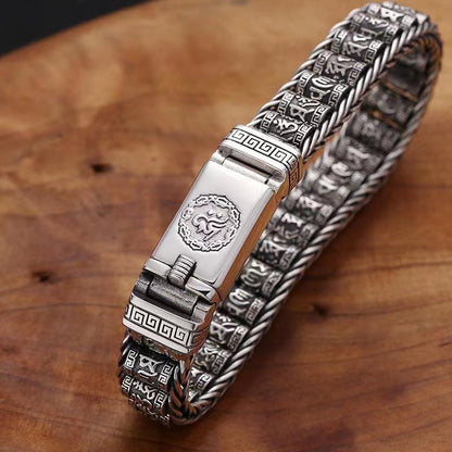 ✨ Tibetisches Gebetsmühlen-Armband – 925er Sterlingsilber, Glücksbringer & Valentinstagsgeschenk