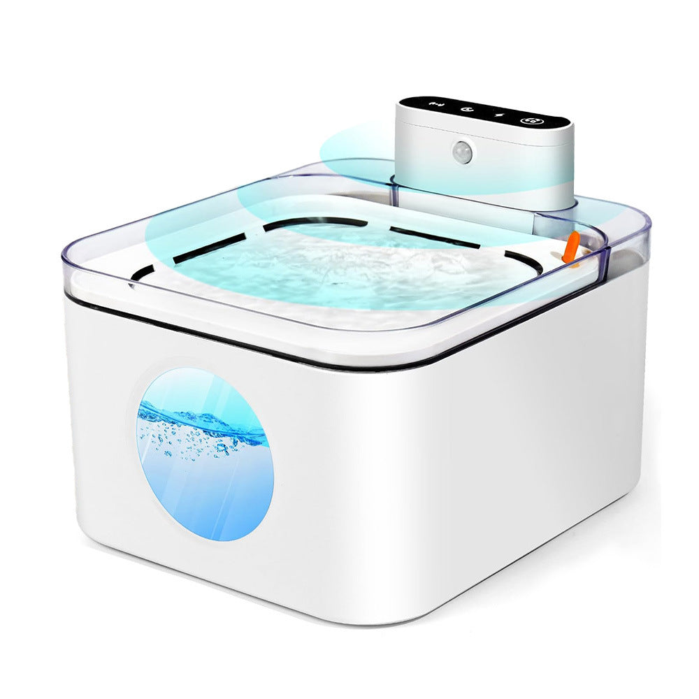 Automatischer Katzenwasserbrunnen, 2,2 l, batteriebetriebener Haustierbrunnen mit Bewegungssensor, kabelloses, geräuschloses Design für Hunde und Katzen