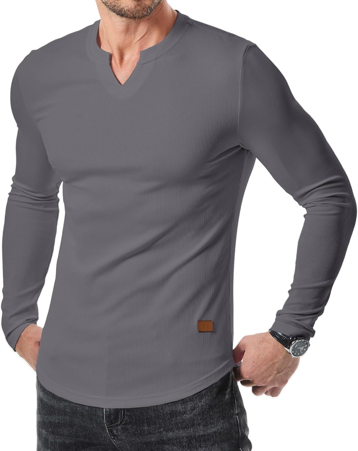 🏋️ Herren Fitness-Langarmshirt – Halbeng, elastisch, gestreift & atmungsaktiv, für Basketball, Laufen & Training, S–3XL✨