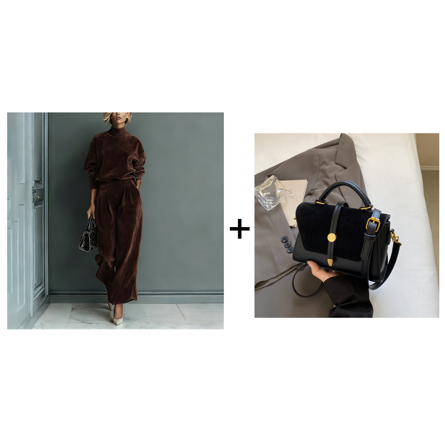 🧡✨Damen-Freizeit-Set: Warmes Oberteil & Weite Hose, 2-teilig