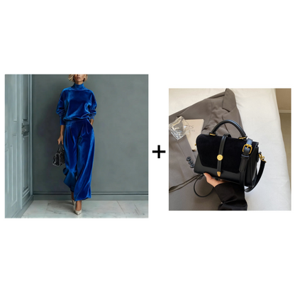 🧡✨Damen-Freizeit-Set: Warmes Oberteil & Weite Hose, 2-teilig