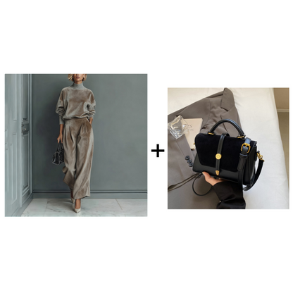 🧡✨Damen-Freizeit-Set: Warmes Oberteil & Weite Hose, 2-teilig