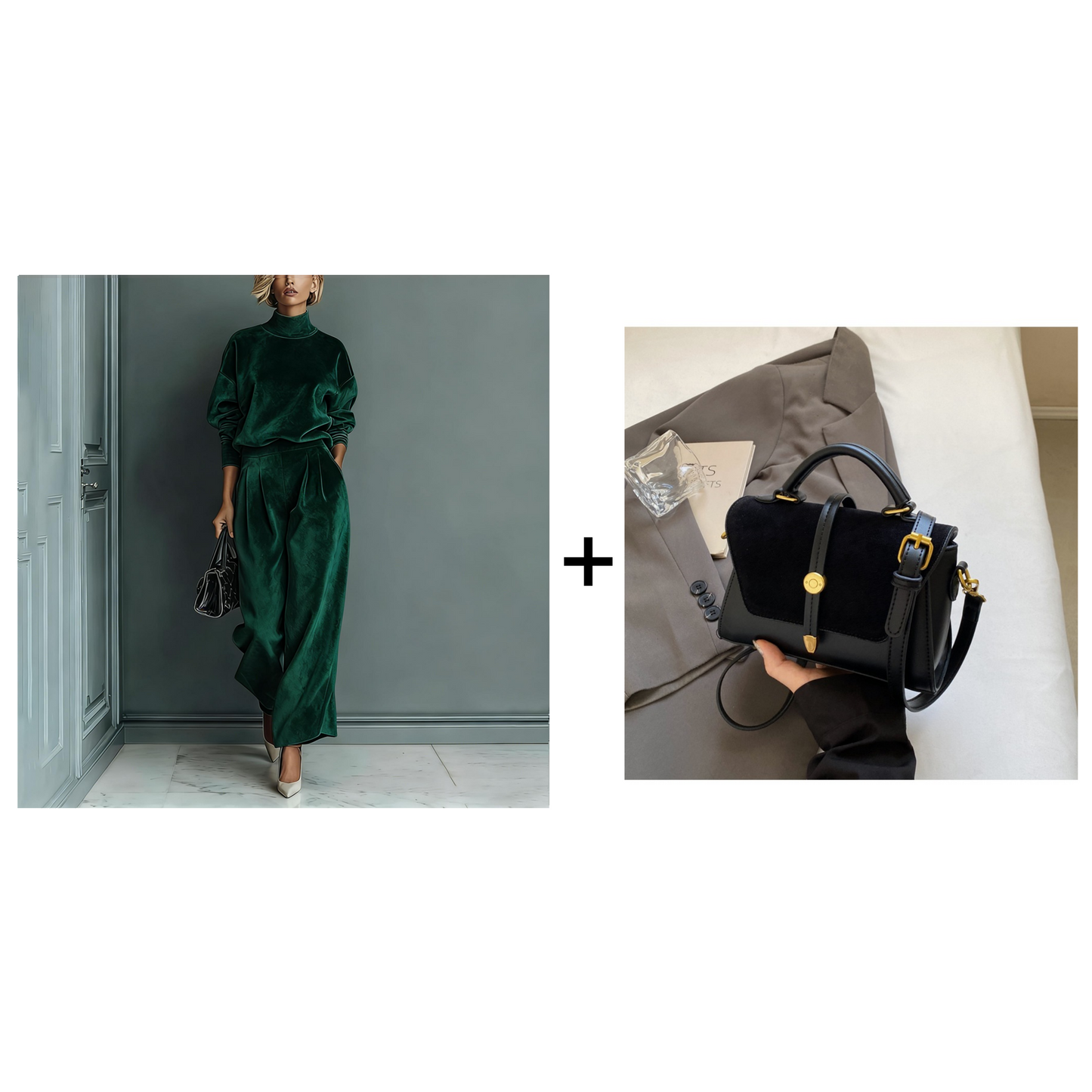 🧡✨Damen-Freizeit-Set: Warmes Oberteil & Weite Hose, 2-teilig