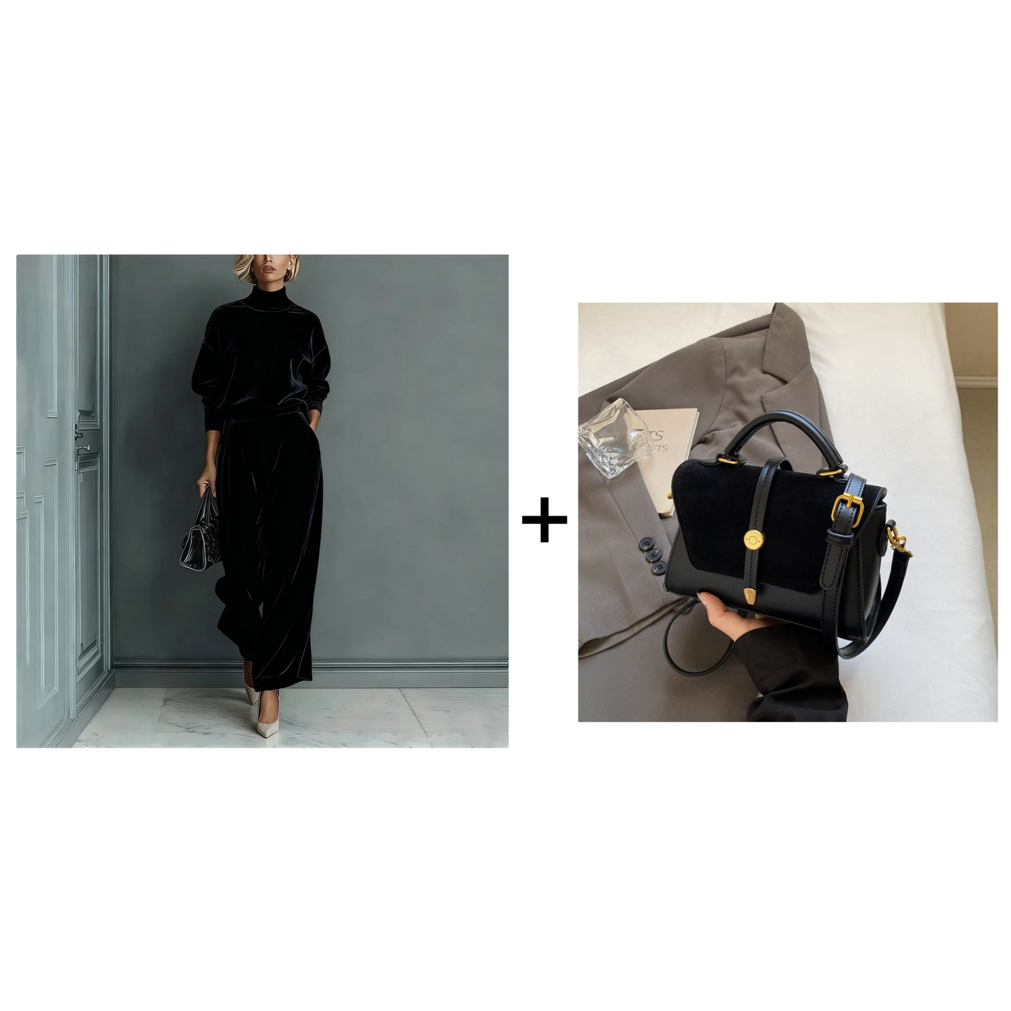 🧡✨Damen-Freizeit-Set: Warmes Oberteil & Weite Hose, 2-teilig