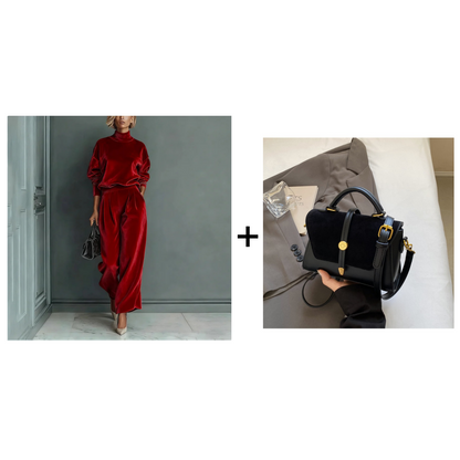 🧡✨Damen-Freizeit-Set: Warmes Oberteil & Weite Hose, 2-teilig