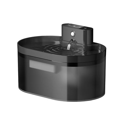 Automatischer Katzenwasserbrunnen, 2,2 l, batteriebetriebener Haustierbrunnen mit Bewegungssensor, kabelloses, geräuschloses Design für Hunde und Katzen