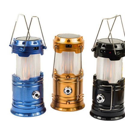 🧰3-in-1-Campinglaterne mit LED-Flamme