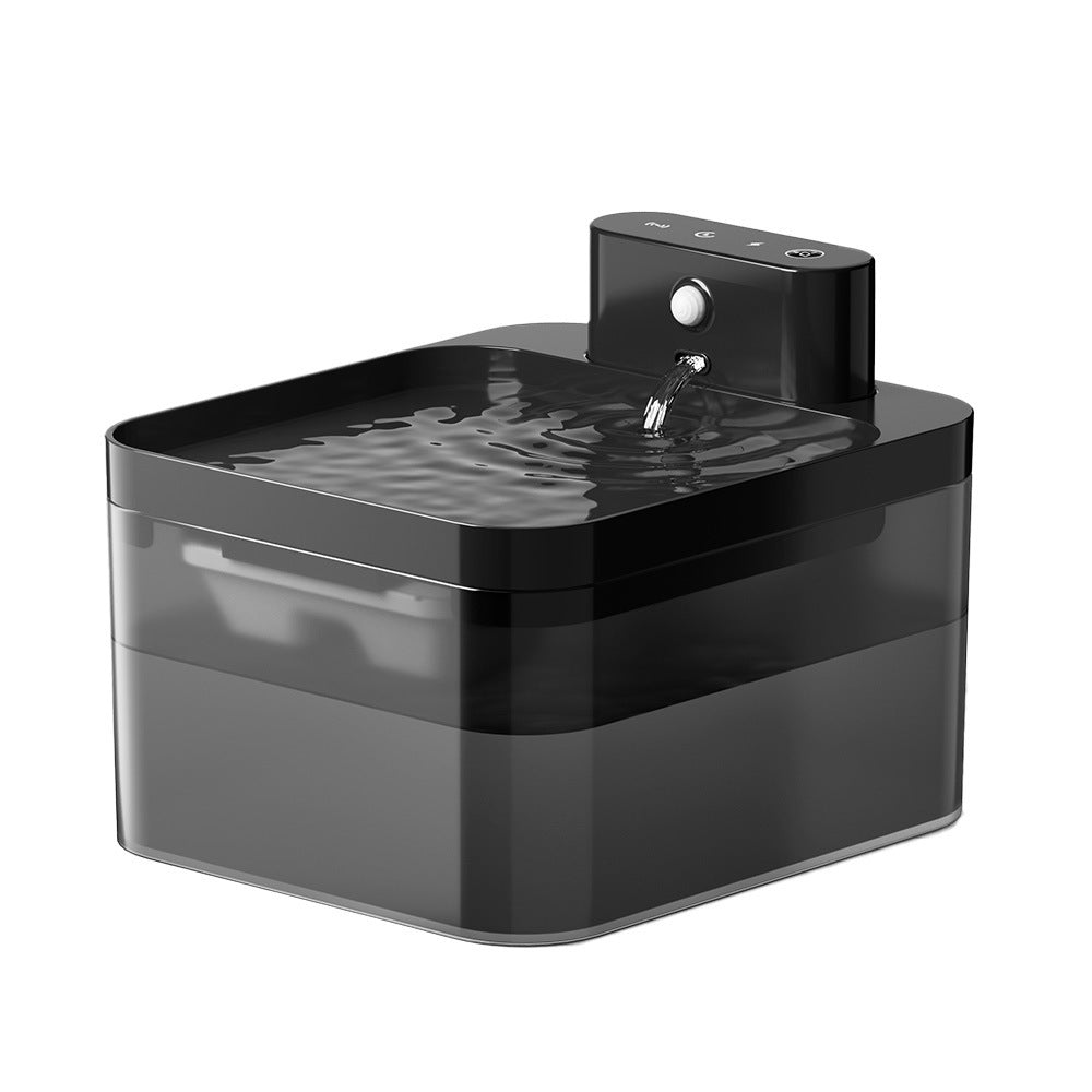 Automatischer Katzenwasserbrunnen, 2,2 l, batteriebetriebener Haustierbrunnen mit Bewegungssensor, kabelloses, geräuschloses Design für Hunde und Katzen