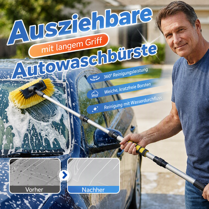 🚗 Ausziehbare Autowaschbürste – 60" langer Stiel, 360° Reinigung! ✨ Höher reichen, smarter schrubben – schonend zum Lack, hart gegen Schmutz! 🧼💦