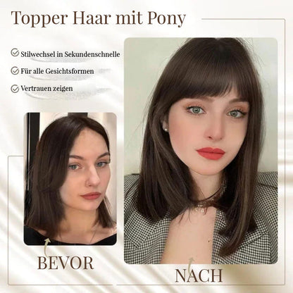 Natürliches Haarteil mit Pony für Frauen✈️ Kostenloser Versand bei 2 Einkäufen ✈️