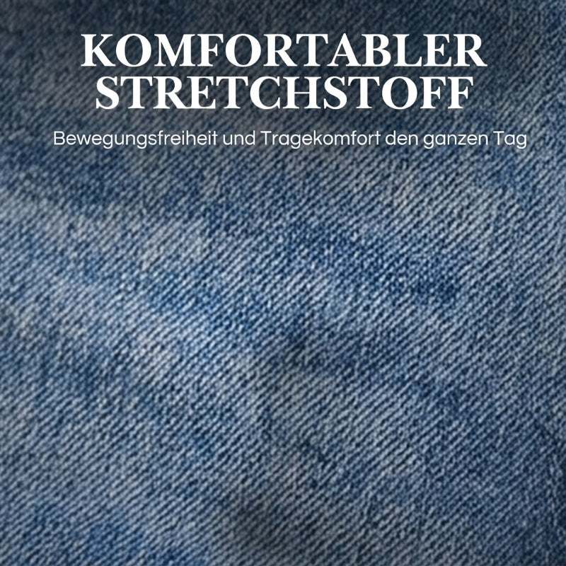 High-Waist Stretch-Jeans für Damen mit geradem Bein
