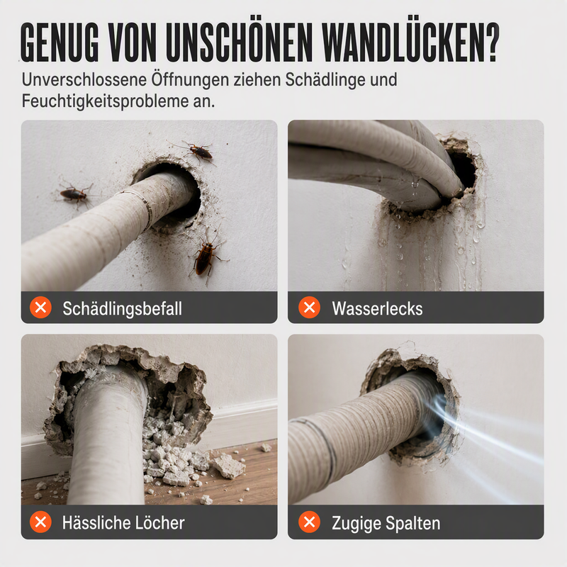 🎉 2026 Sale – Über 22.000 verkauft! 💞 Wasserdichte Wand-Abdichtungsmasse für Klimaanlagenrohre – Stoppt Zugluft, Feuchtigkeit & Schädlinge – Formbar, Schnelltrocknend & Überstreichbar ✨