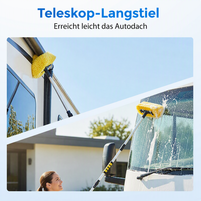 🚗 Ausziehbare Autowaschbürste – 60" langer Stiel, 360° Reinigung! ✨ Höher reichen, smarter schrubben – schonend zum Lack, hart gegen Schmutz! 🧼💦