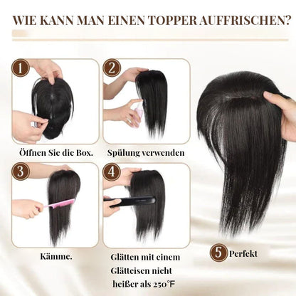 Natürliches Haarteil mit Pony für Frauen✈️ Kostenloser Versand bei 2 Einkäufen ✈️