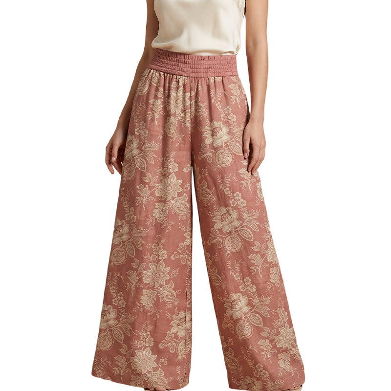 👖 🌸 Damens Palazzo-Hose mit Blumenprint & weitem Bein – Bequem, luftig & perfekt für warme Tage ✨