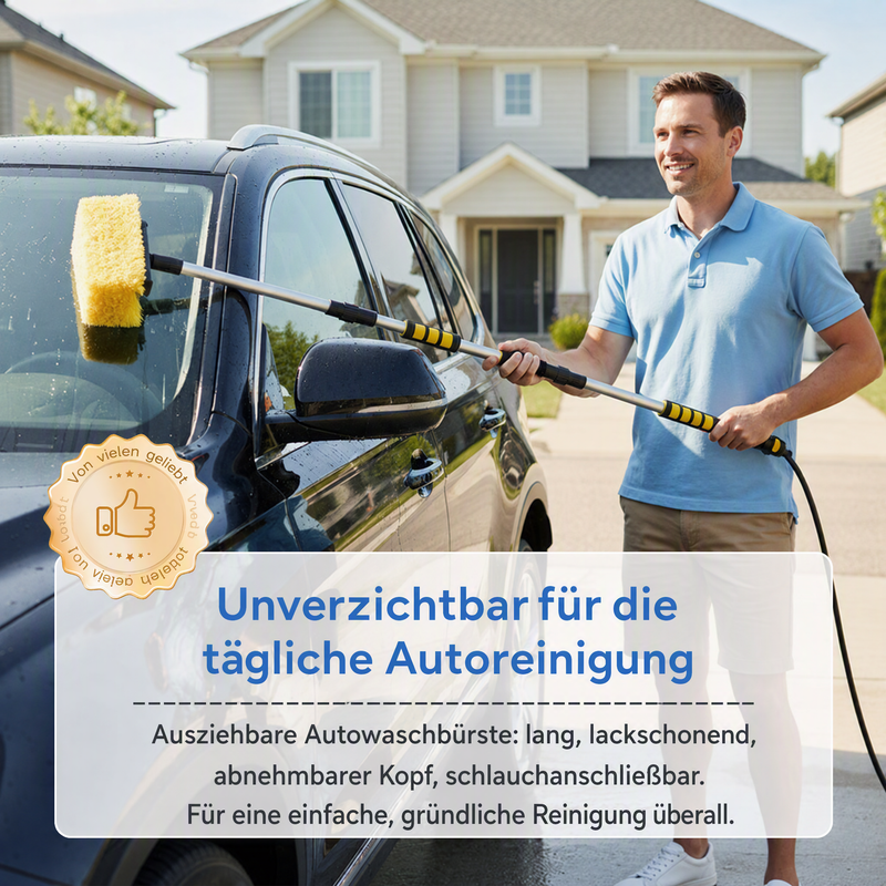 🚗 Ausziehbare Autowaschbürste – 60" langer Stiel, 360° Reinigung! ✨ Höher reichen, smarter schrubben – schonend zum Lack, hart gegen Schmutz! 🧼💦
