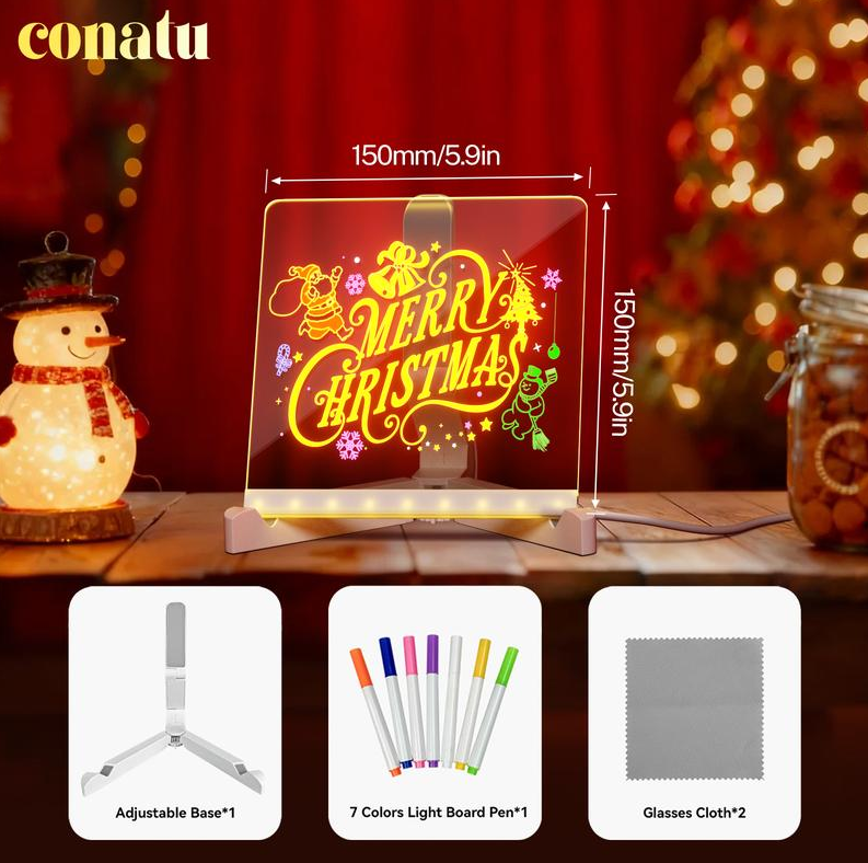 🎄Weihnachtsaktion 50% Rabatt🎁Kreatives wiederbeschreibbares Acryl-LED-Nachrichtenschild