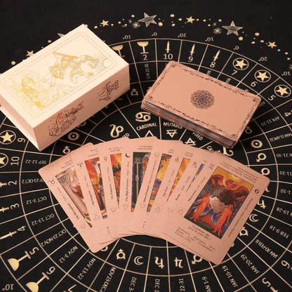 🔮✨ Witchy Cauldron Tarotkarten-Set – Roségold, Inklusive Begleitbuch & Wasserdichte Folien 🎴📖
