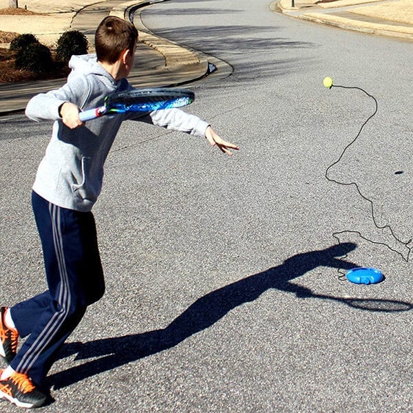 📢📢50% RABATT !!⏰🎾 Tragbarer Tennistrainer mit befüllbarem Sockel für Einzeltraining & Familie