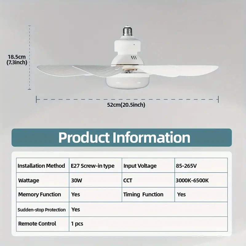 🍃 Intelligenter Deckenventilator mit Licht, RGB-Beleuchtung und Bluetooth-Lautsprecher♨️❄️
