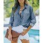 👗✨ Chambray Shacket – Boyfriend-Fit & langer Denim-Stil – Perfekt für lässige Looks oder als Übergangsjacke – bequem & vielseitig 🌿💙🧥